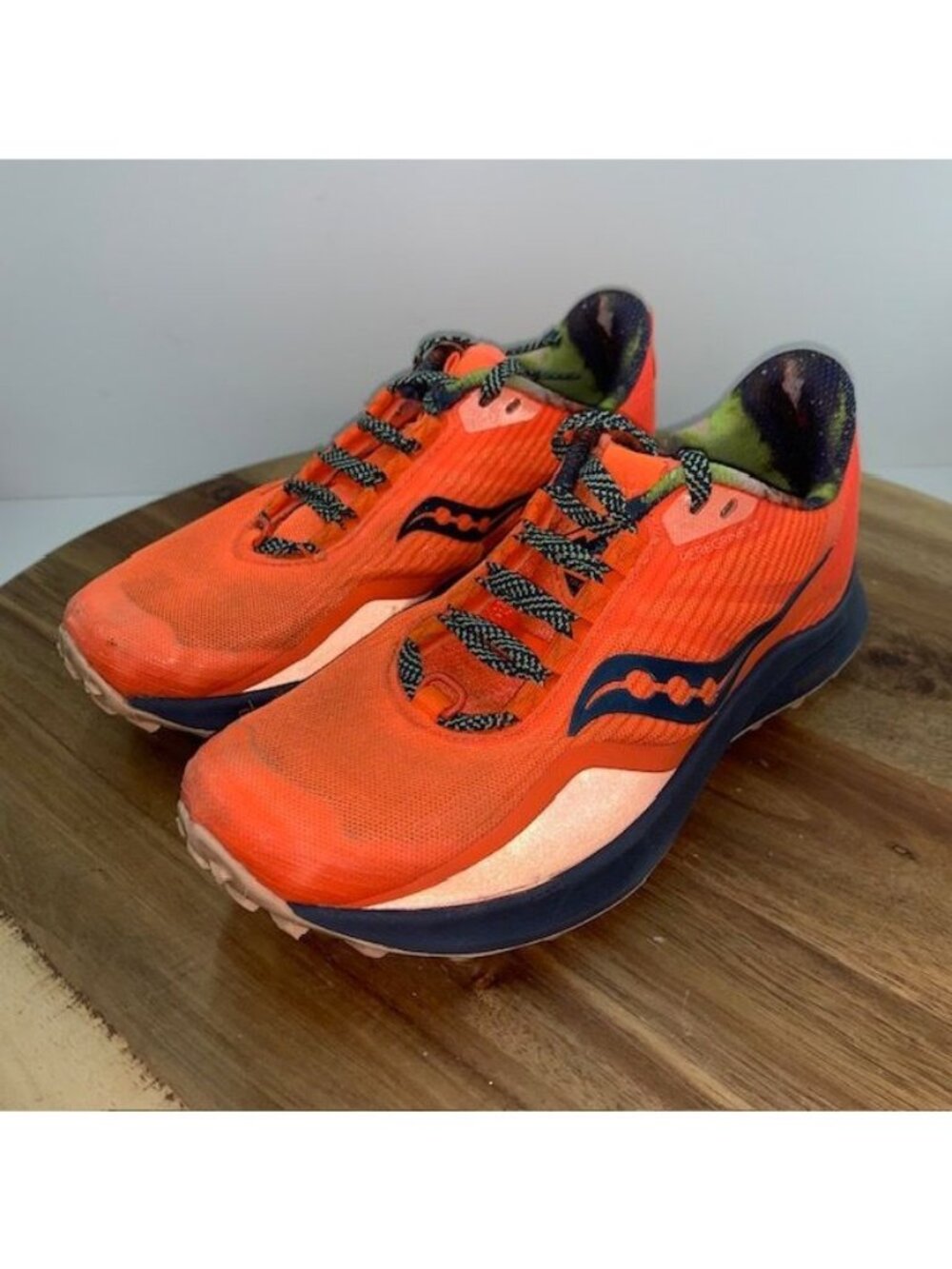Saucony Peregrine 12 Running Sneakers Women Size 5 Orange Blue S10737-65